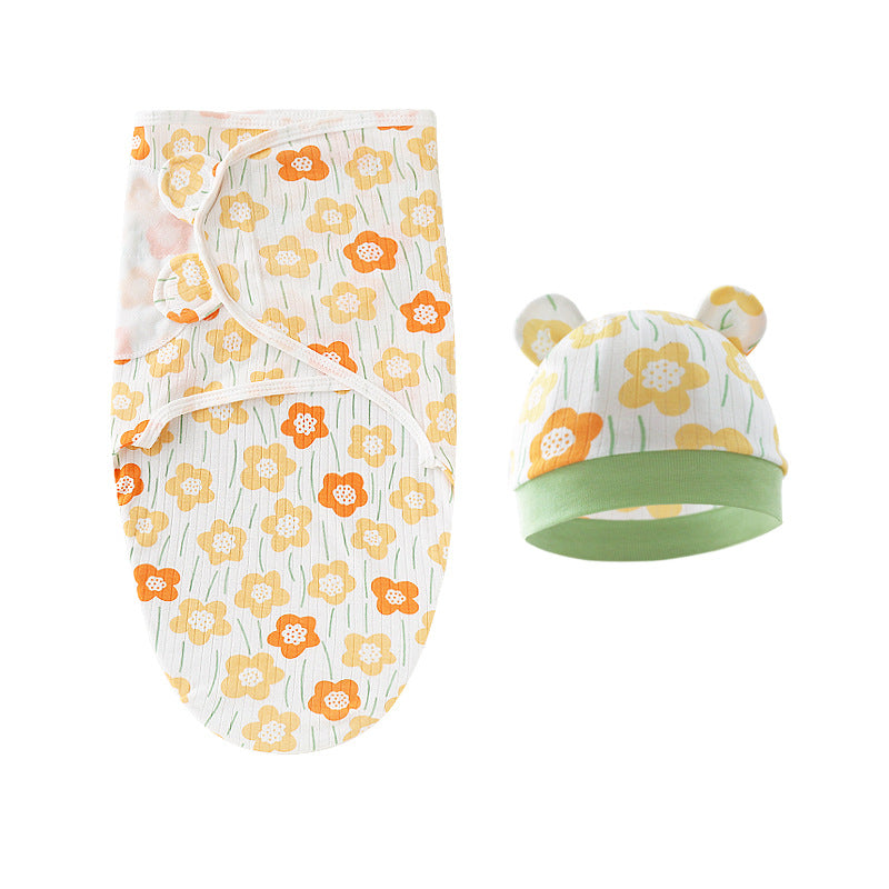 Mivorelle Newborn Swaddle Set — Pure Cotton Blanket & Hat
