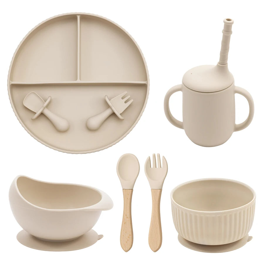 Mivorelle Baby Dinnerware Set — Non-Slip Silicone Plate, Bowl & Cup | BPA free