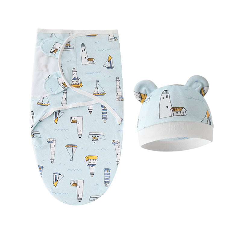 Mivorelle Newborn Swaddle Set — Pure Cotton Blanket & Hat