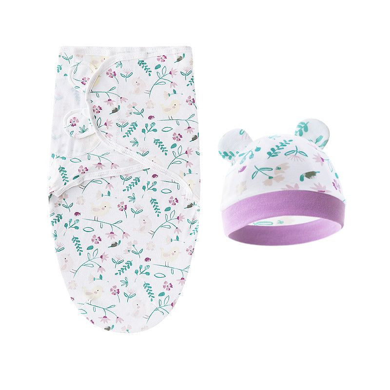 Mivorelle Newborn Swaddle Set — Pure Cotton Blanket & Hat
