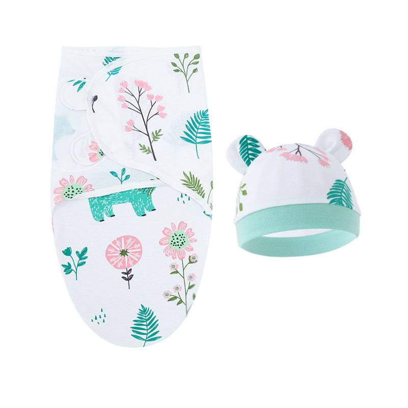 Mivorelle Newborn Swaddle Set — Pure Cotton Blanket & Hat