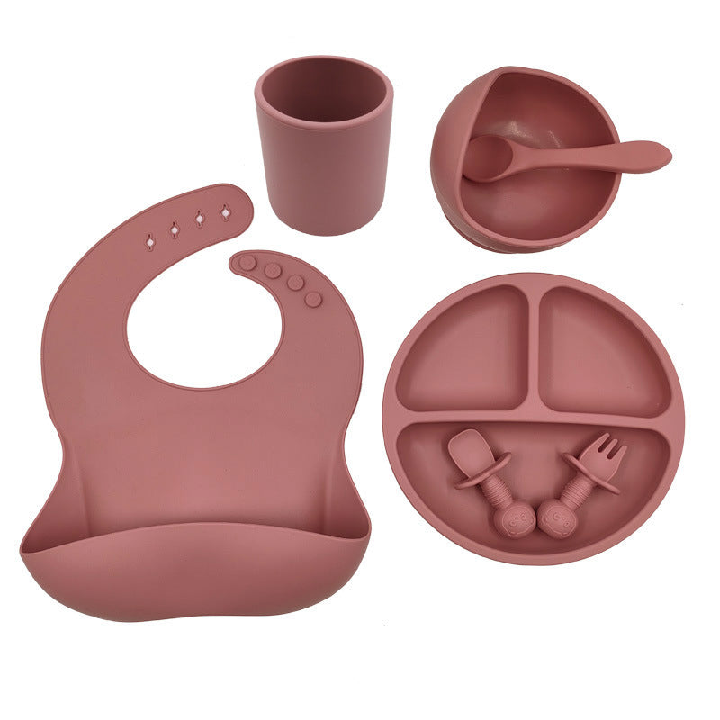 Mivorelle Baby Feeding Set — Silicone Bib, Bowl, Plate & Cutlery