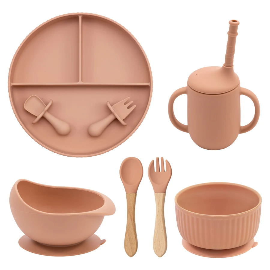 Mivorelle Baby Dinnerware Set — Non-Slip Silicone Plate, Bowl & Cup | BPA free