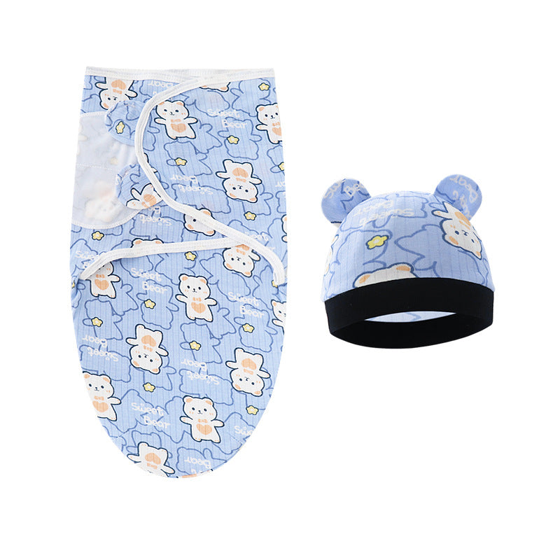Mivorelle Newborn Swaddle Set — Pure Cotton Blanket & Hat