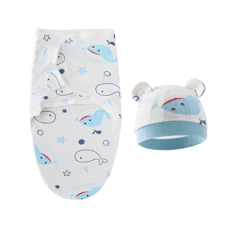 Mivorelle Newborn Swaddle Set — Pure Cotton Blanket & Hat