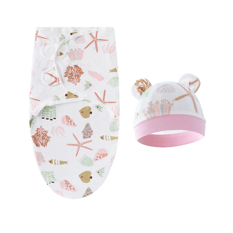 Mivorelle Newborn Swaddle Set — Pure Cotton Blanket & Hat