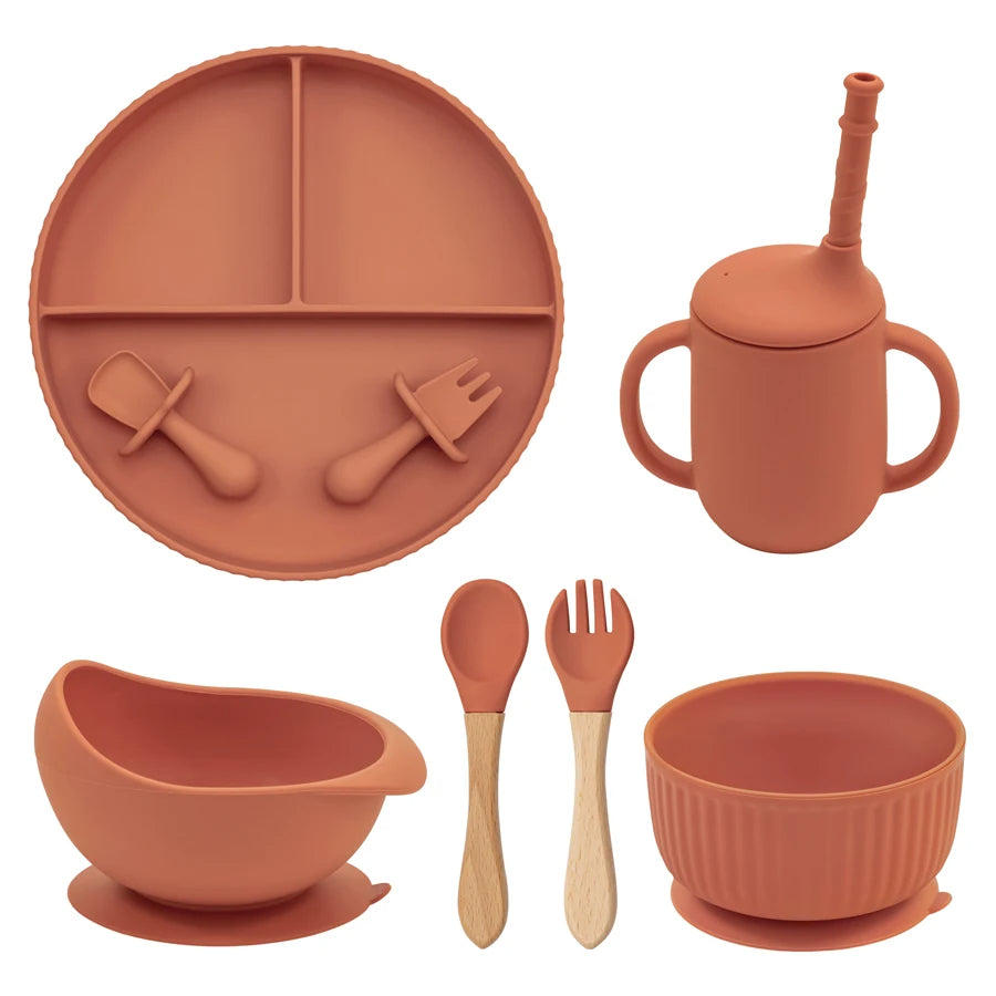 Mivorelle Baby Dinnerware Set — Non-Slip Silicone Plate, Bowl & Cup | BPA free