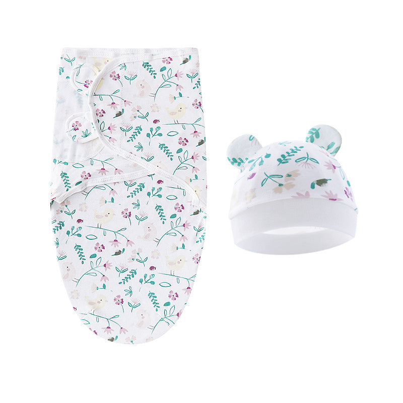 Mivorelle Newborn Swaddle Set — Pure Cotton Blanket & Hat