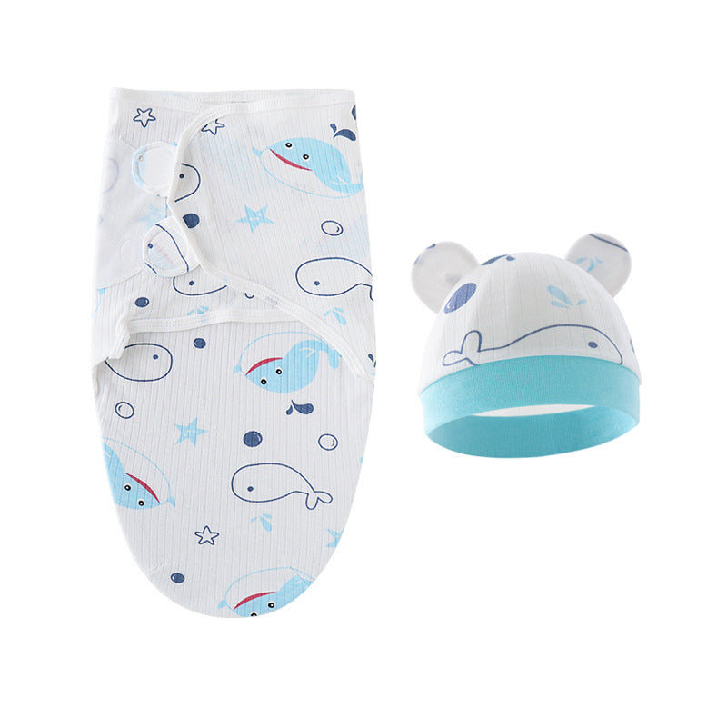 Mivorelle Newborn Swaddle Set — Pure Cotton Blanket & Hat