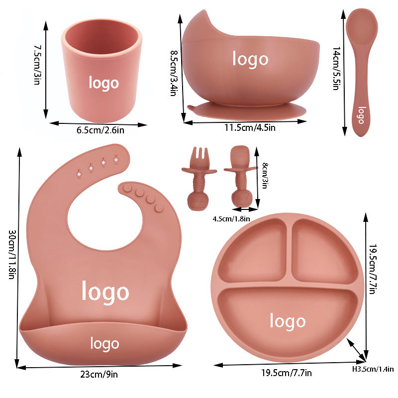 Mivorelle Baby Feeding Set — Silicone Bib, Bowl, Plate & Cutlery