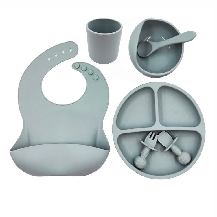 Mivorelle Baby Feeding Set — Silicone Bib, Bowl, Plate & Cutlery