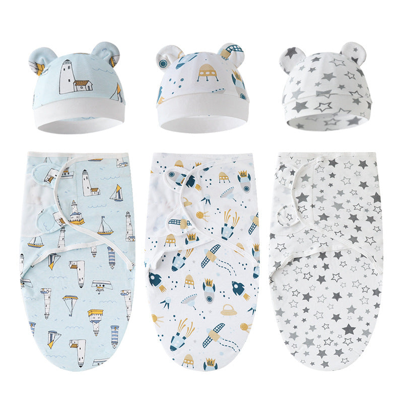 Mivorelle Newborn Swaddle Set — Pure Cotton Blanket & Hat