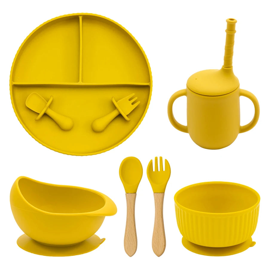 Mivorelle Baby Dinnerware Set — Non-Slip Silicone Plate, Bowl & Cup | BPA free
