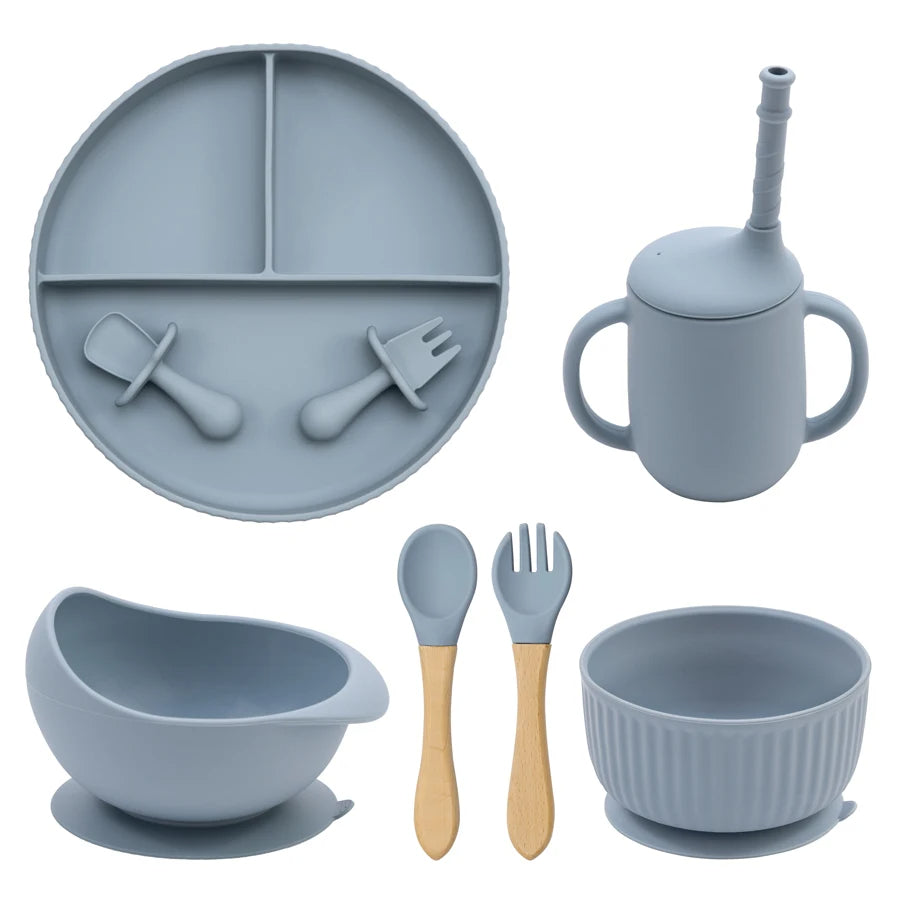 Mivorelle Baby Dinnerware Set — Non-Slip Silicone Plate, Bowl & Cup | BPA free