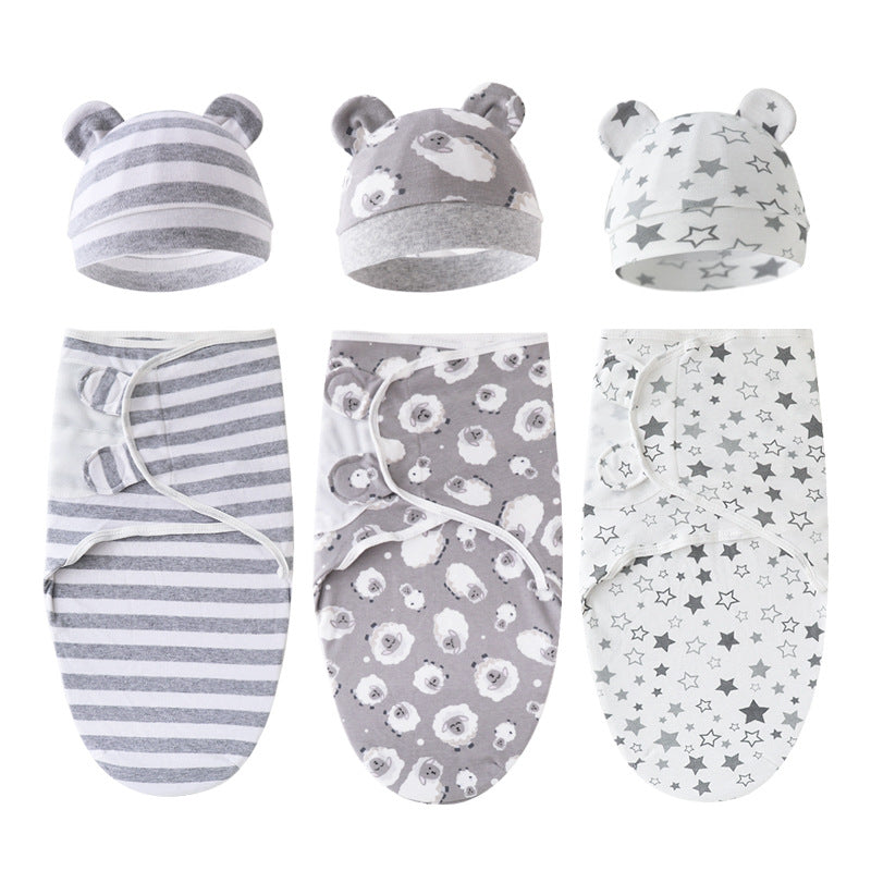 Mivorelle Newborn Swaddle Set — Pure Cotton Blanket & Hat