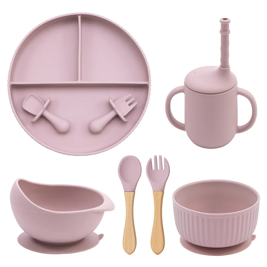 Mivorelle Baby Dinnerware Set — Non-Slip Silicone Plate, Bowl & Cup | BPA free