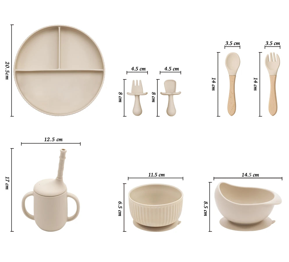 Mivorelle Baby Dinnerware Set — Non-Slip Silicone Plate, Bowl & Cup | BPA free