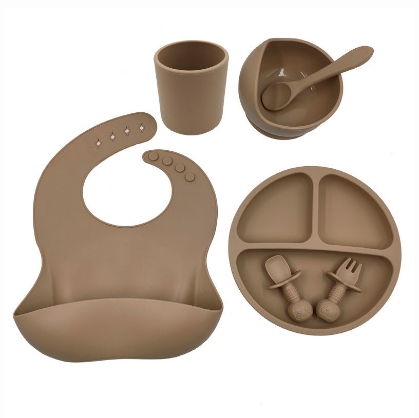 Mivorelle Baby Feeding Set — Silicone Bib, Bowl, Plate & Cutlery