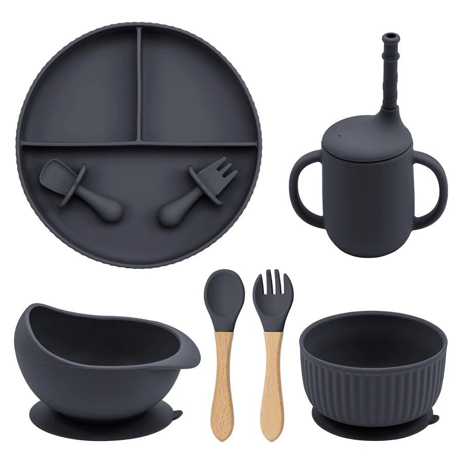 Mivorelle Baby Dinnerware Set — Non-Slip Silicone Plate, Bowl & Cup | BPA free