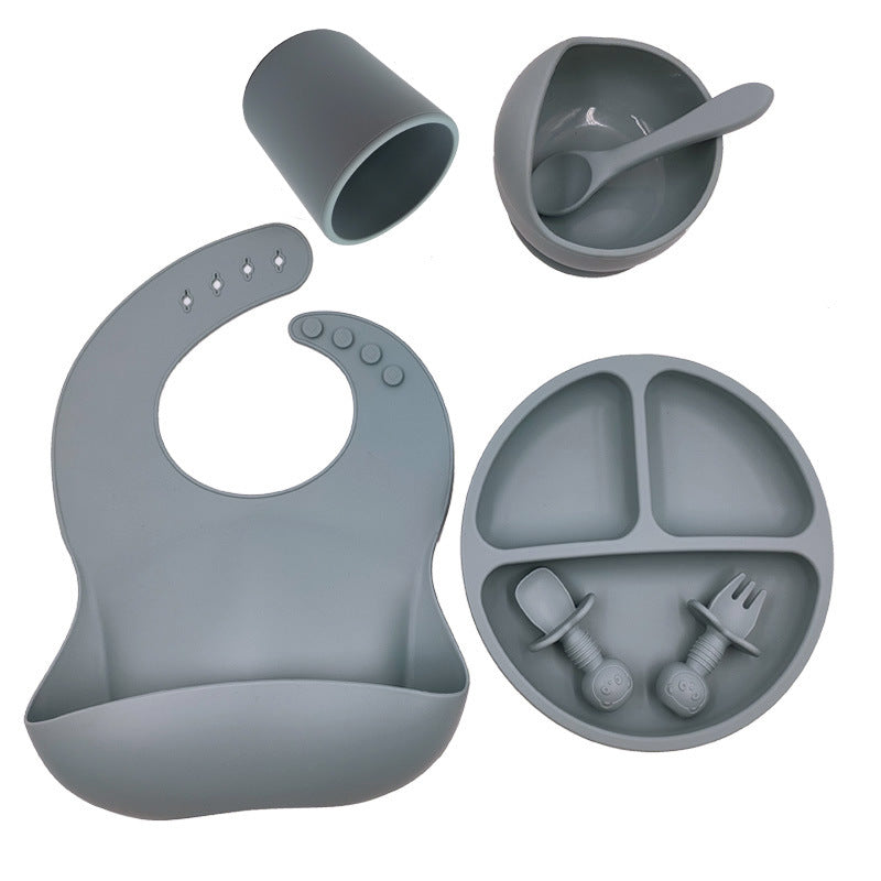 Mivorelle Baby Feeding Set — Silicone Bib, Bowl, Plate & Cutlery