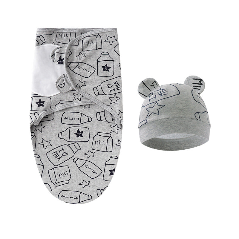 Mivorelle Newborn Swaddle Set — Pure Cotton Blanket & Hat