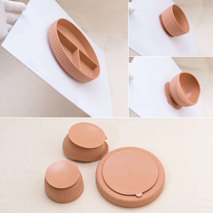 Mivorelle Baby Dinnerware Set — Non-Slip Silicone Plate, Bowl & Cup | BPA free
