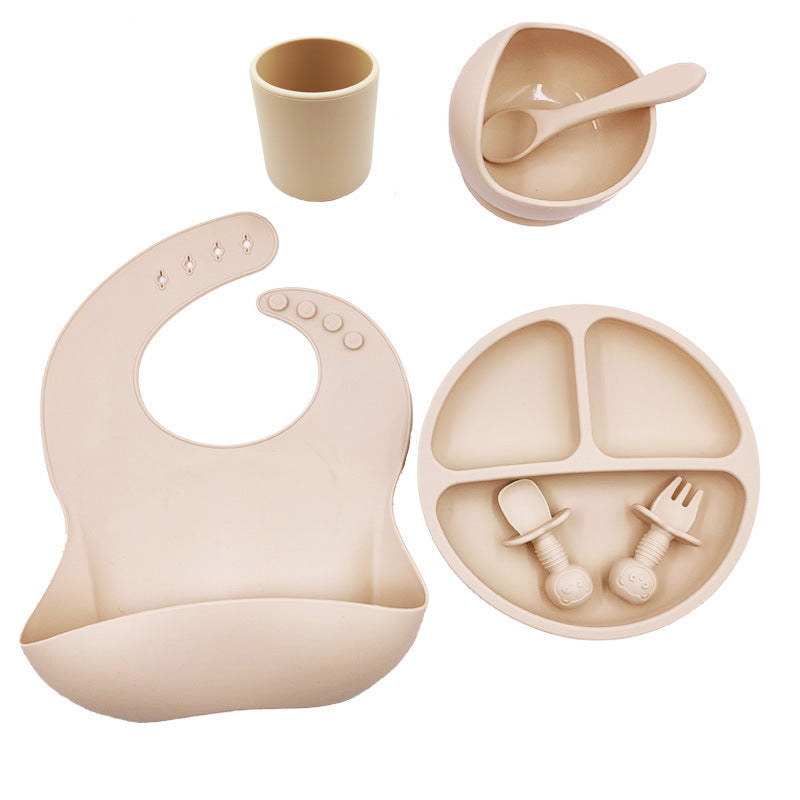 Mivorelle Baby Feeding Set — Silicone Bib, Bowl, Plate & Cutlery