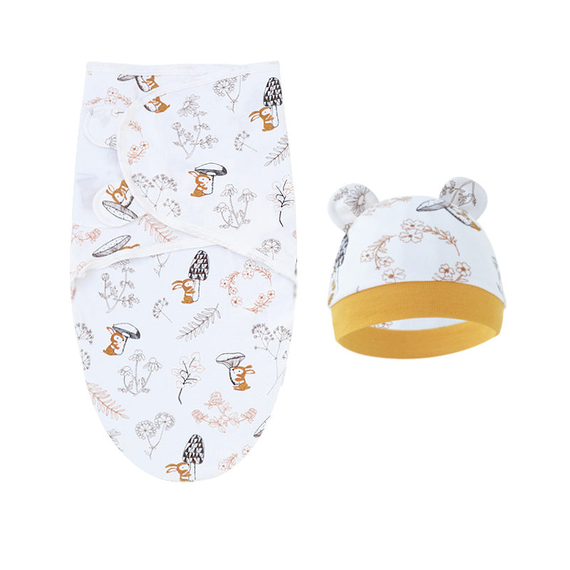Mivorelle Newborn Swaddle Set — Pure Cotton Blanket & Hat