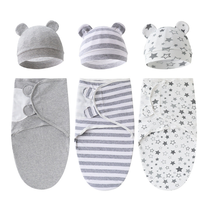 Mivorelle Newborn Swaddle Set — Pure Cotton Blanket & Hat