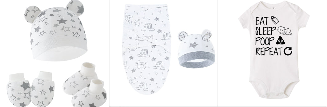 Mivorelle Newborn Swaddle Set — Pure Cotton Blanket & Hat