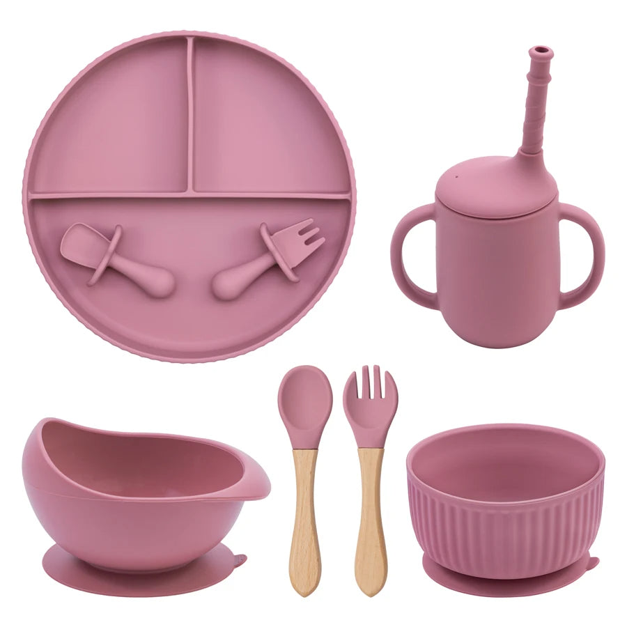 Mivorelle Baby Dinnerware Set — Non-Slip Silicone Plate, Bowl & Cup | BPA free