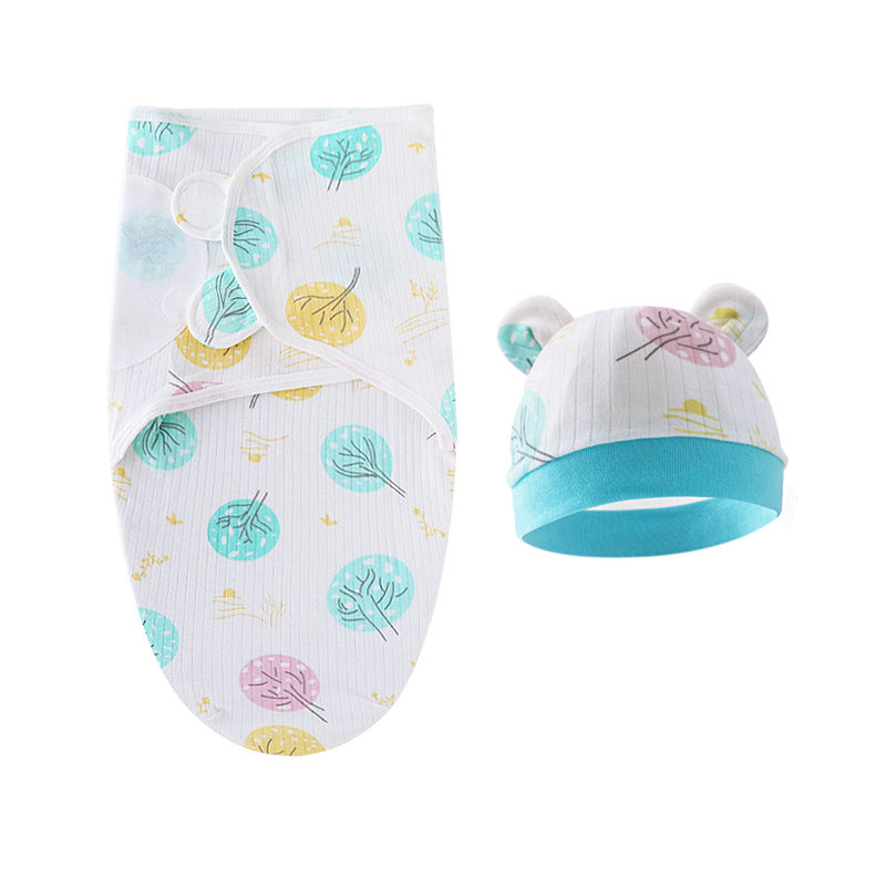 Mivorelle Newborn Swaddle Set — Pure Cotton Blanket & Hat