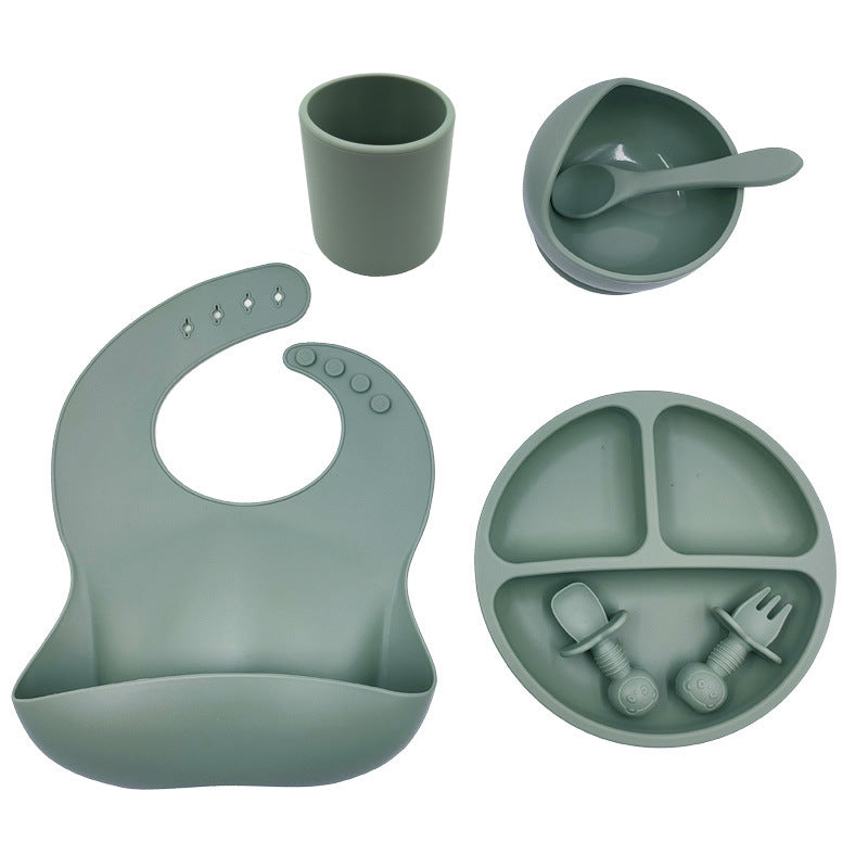 Mivorelle Baby Feeding Set — Silicone Bib, Bowl, Plate & Cutlery
