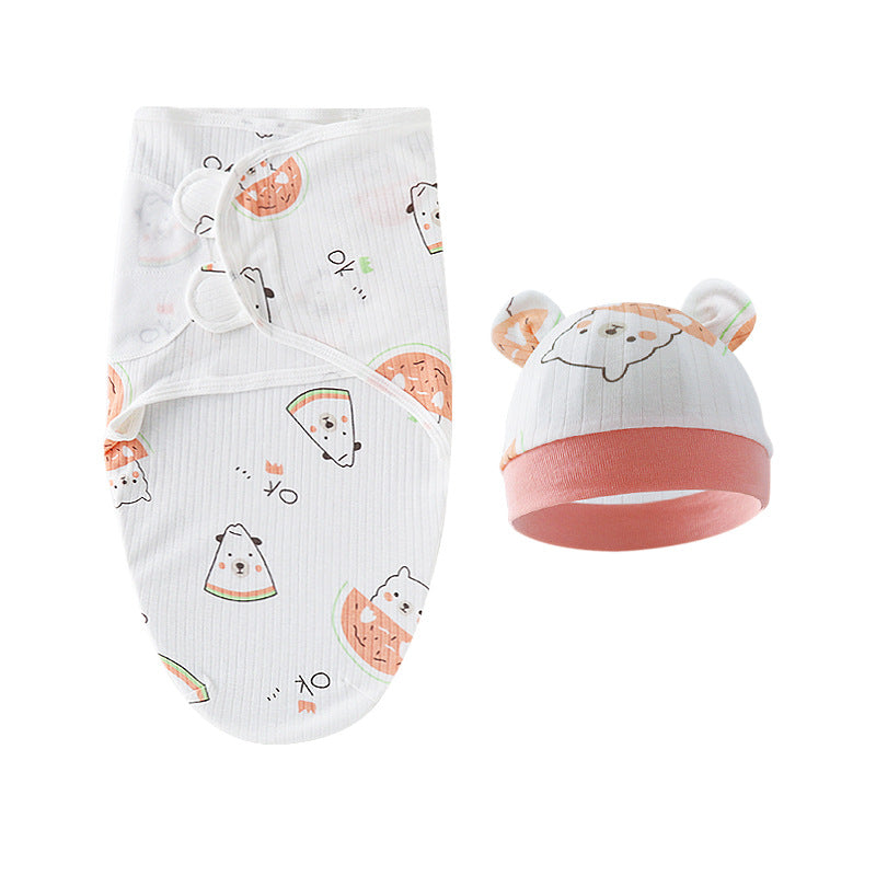 Mivorelle Newborn Swaddle Set — Pure Cotton Blanket & Hat