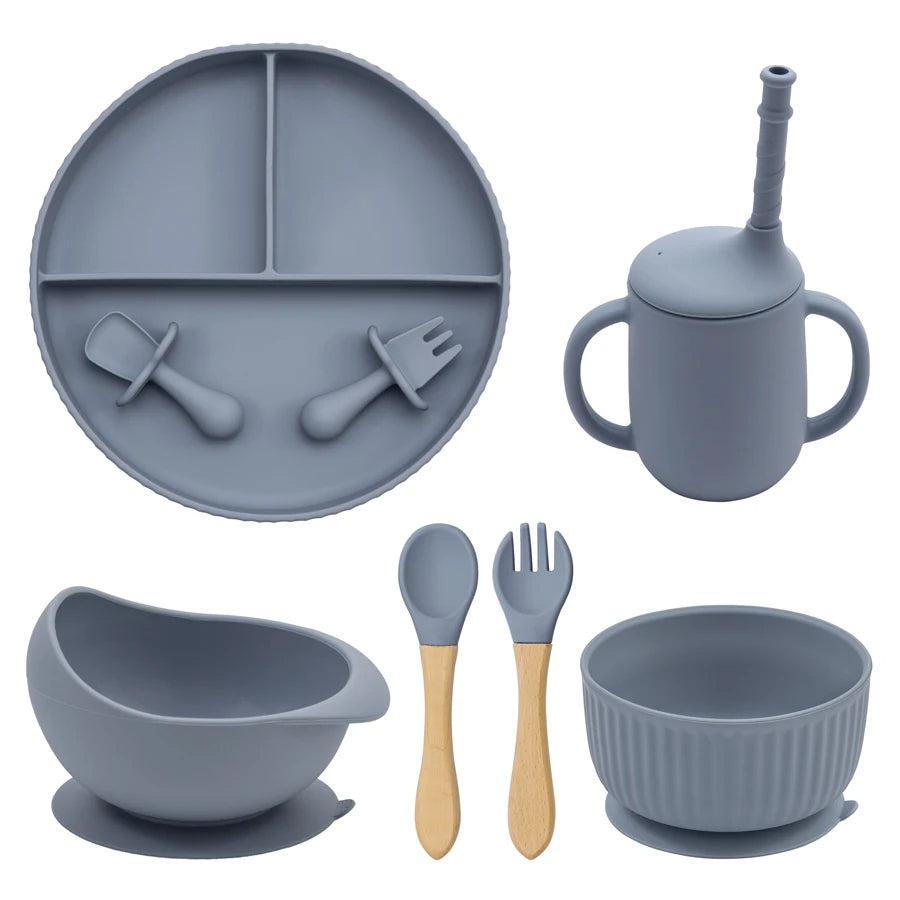 Mivorelle Baby Dinnerware Set — Non-Slip Silicone Plate, Bowl & Cup | BPA free