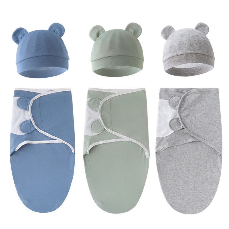 Mivorelle Newborn Swaddle Set — Pure Cotton Blanket & Hat